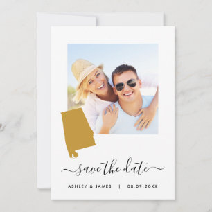 Alabama Karta Photo Bröllop spara datum Card Datumet