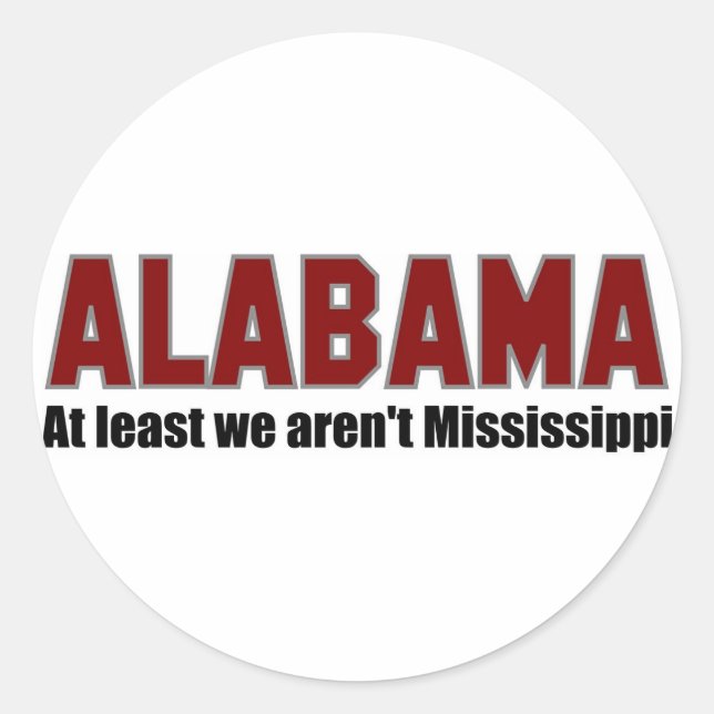 Alabama-klistermärken Runt Klistermärke (Framsida)