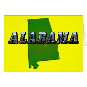 Alabama, kontur och Bild Hälsningskort