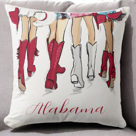Alabama Ladies Fashion Crimson Cowboy Boots Hats Kudde