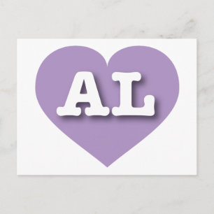 Alabama Lavender Heart - I Kärlek AL Vykort