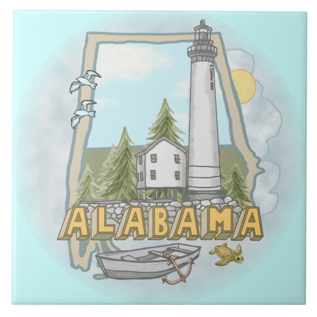 Alabama Lighthouse-panel Kakelplatta (Framsidan)