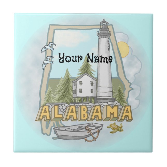 Alabama Lighthouse-panel Kakelplatta (Framsidan)