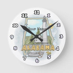 Alabama Lighthouse Rund Klocka