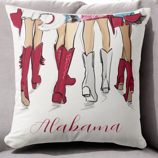 Alabama Matchdag Cowgirl Mode Illustration Kudde (Skapare uppladdad)
