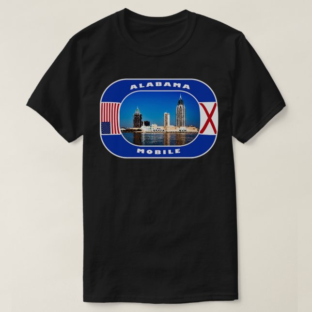 Alabama Mobile City USA TShirt T Shirt (Design framsida)