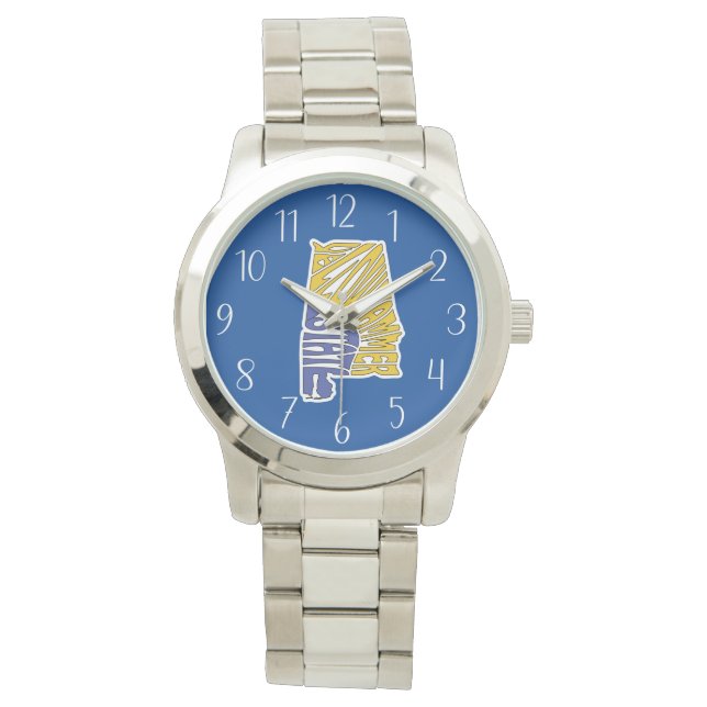Alabama Nickname Ord Art Armbandsur (Framsida)