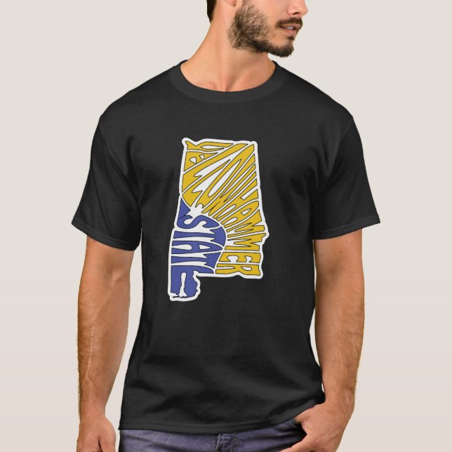 Alabama Nickname Ord Art T Shirt (Framsida)