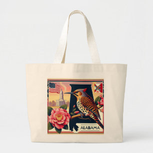 Alabama Northern Flicker Bird & Camellia Flower Jumbo Tygkasse