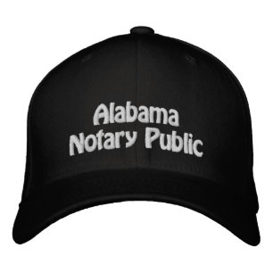 Alabama Notary Public Embroized Baseball Cap Broderad Keps