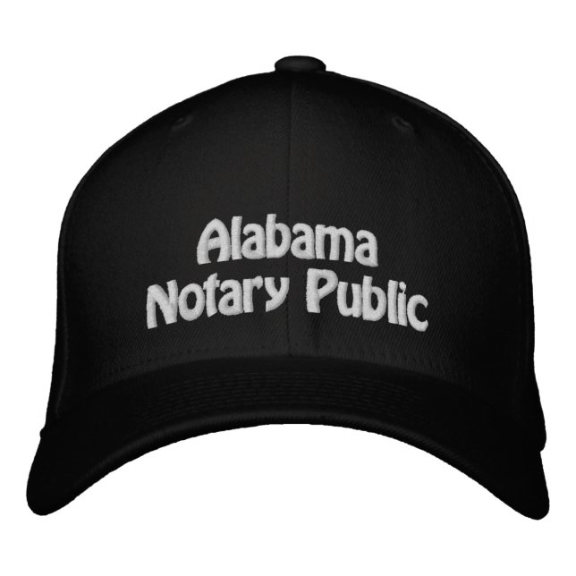 Alabama Notary Public Embroized Baseball Cap Broderad Keps (Framsida)
