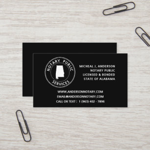 Alabama Notary Public Services Visitkort