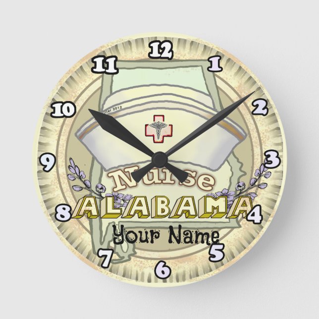 Alabama Nurse Rund Klocka (Framsida)