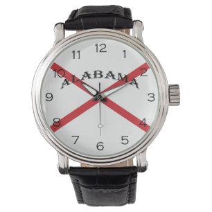 Alabama och Flagga Black Numbers Manar cn Armbandsur