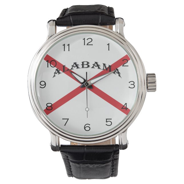 Alabama och Flagga Black Numbers, wacnt Armbandsur (Framsida)
