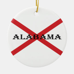 Alabama och Flagga orcent Julgransprydnad Keramik