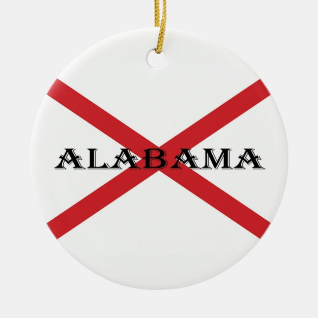 Alabama och Flagga orcent Julgransprydnad Keramik (Framsidan)