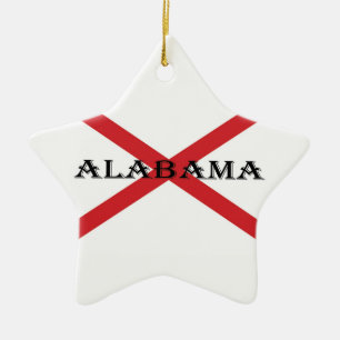 Alabama och Flagga Star Ornament cn