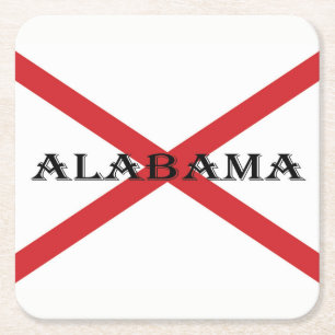 Alabama och Flagga Underlägg Papper Kvadrat