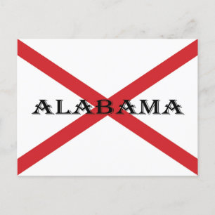 Alabama och Flagga Vykort