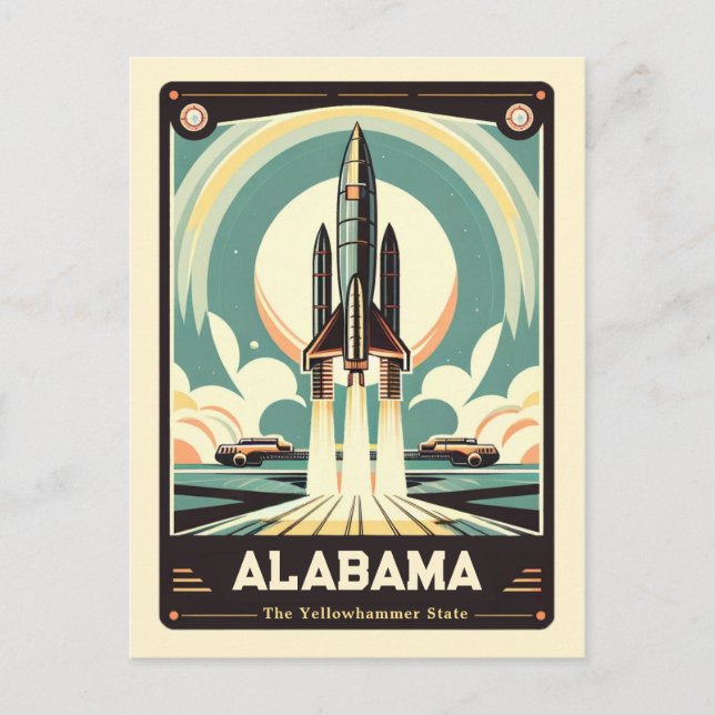 Alabama | Patriotisk Vintage Vykort (Framsida)