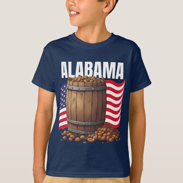 Alabama Pojke Mörk T-Shirt  (Framsida)