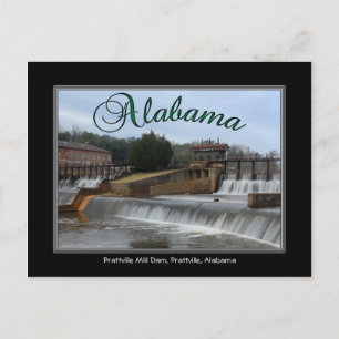 Alabama Prattville Mill Dam-vykort Vykort