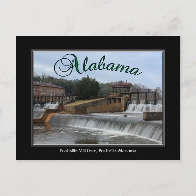 Alabama Prattville Mill Dam-vykort Vykort (Framsida)