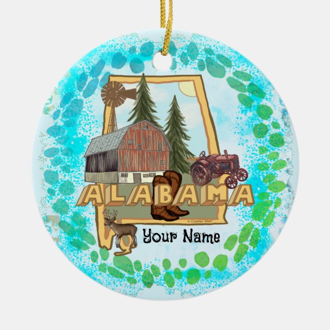 Alabama- prydnad julgransprydnad keramik (Framsidan)