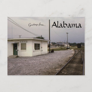 Alabama Railroad Office i Elba Alabama Vykort
