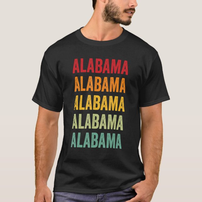 Alabama Rainbow  Alabama State T Shirt (Framsida)