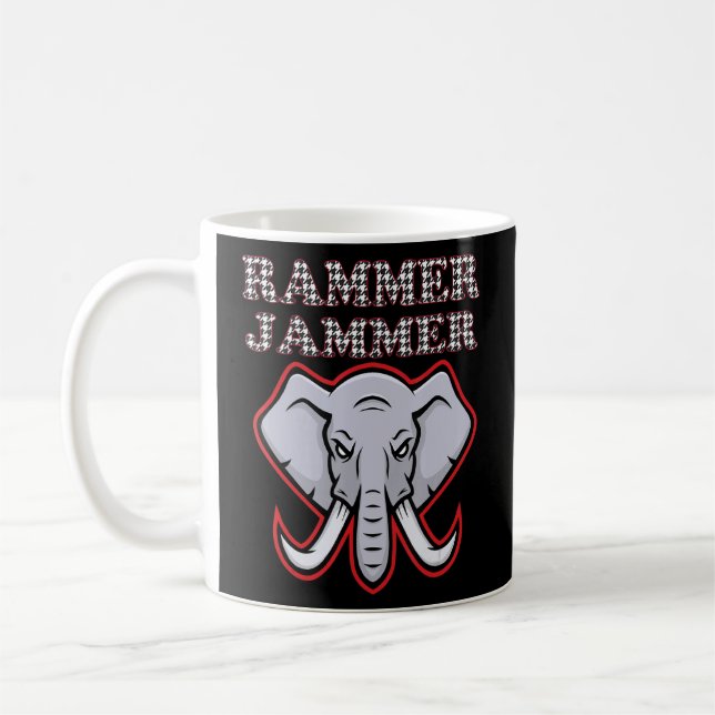 Alabama Rammer Jammer Houndstooth Elephant Tide Fo Kaffemugg (Vänster)