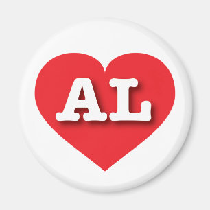 Alabama Red Heart - I kärlek AL Magnet