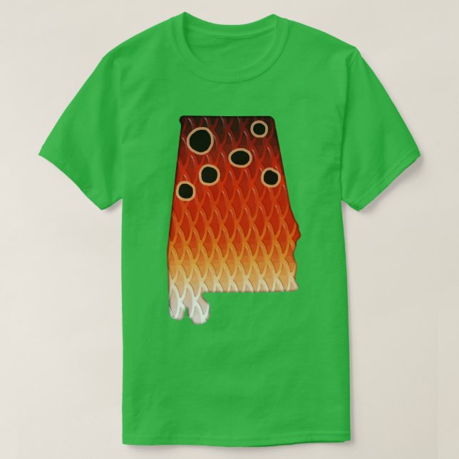 Alabama Redfish Färger Red Drum Inspired Färg Pat T Shirt (Design framsida)