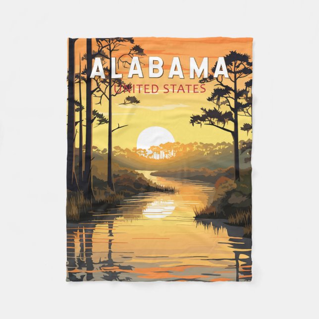 Alabama Resa Konst Vintage Fleecefilt (Framsidan)
