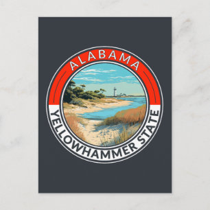 Alabama Resemärkeskonst Badge Vykort