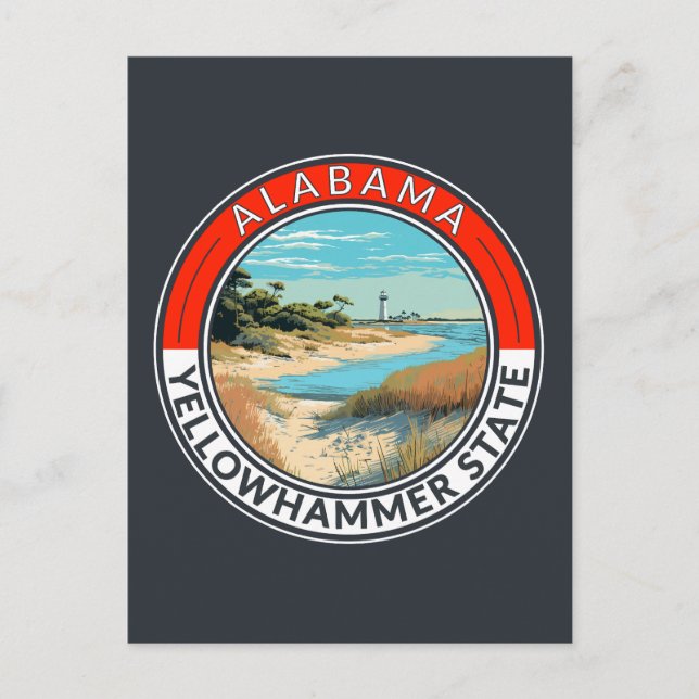 Alabama Resemärkeskonst Badge Vykort (Framsida)