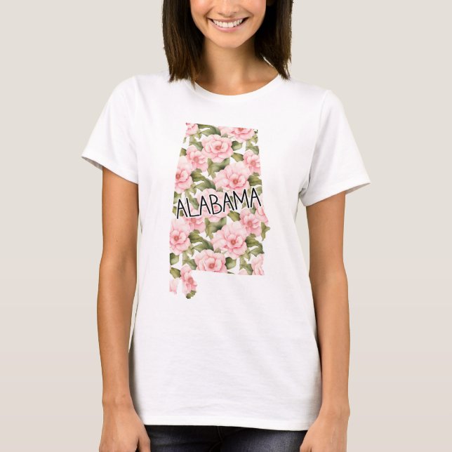 Alabama Rosa Camellia T Shirt (Framsida)