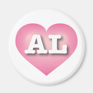 Alabama Rosa Fade Heart - I kärlek AL Magnet