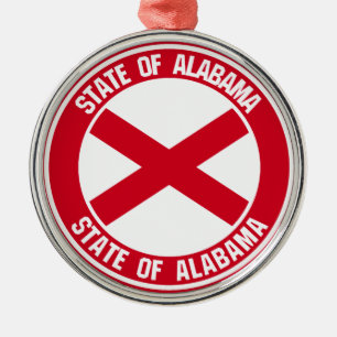 Alabama Round Emblem Julgransprydnad Metall