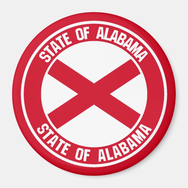 Alabama Round Emblem Magnet (Framsidan)