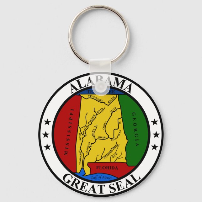 Alabama säl förenade stater america flagga symbolr nyckelring (Framsida)