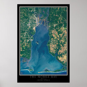 Alabama Satellite Poster Karta