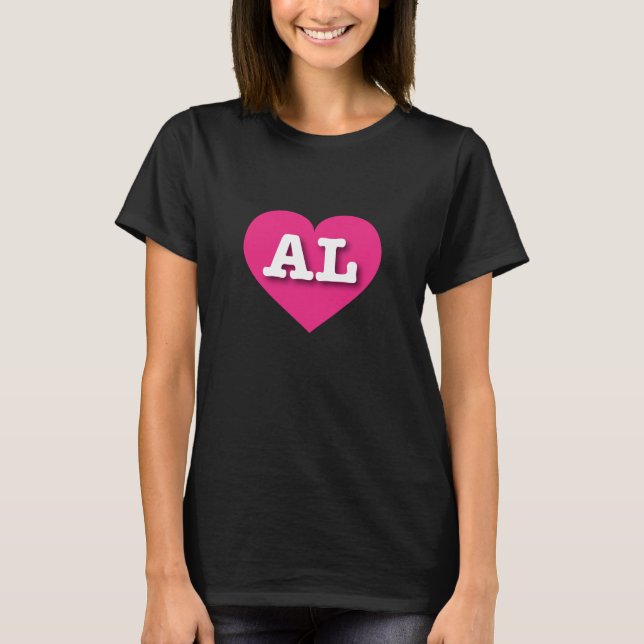 Alabama Shock rosa Heart - I kärlek AL Tee Shirt (Framsida)