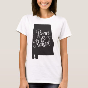 Alabama som är född & lyfts t shirt