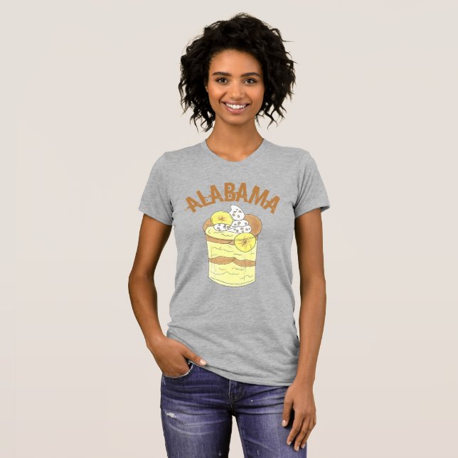 Alabama Southern Banana Pudding Dessert Foodie AL Tee Shirt (Hel framsida)