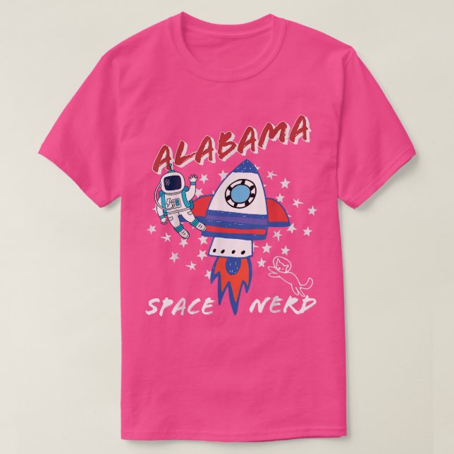 Alabama Space Nerd Universe Astronaut T-Shirt (Design framsida)