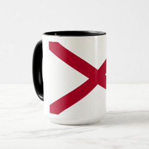 Alabama: St Andrew Crimson Cross Flagga Mugg