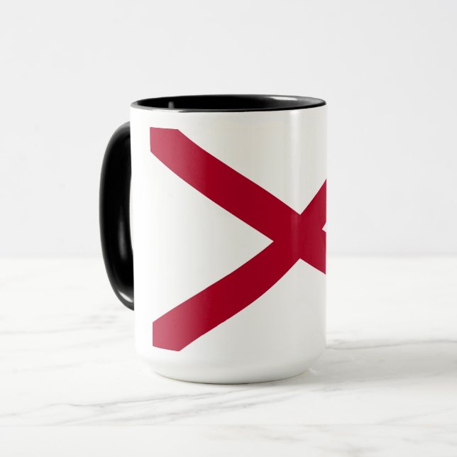 Alabama: St Andrew Crimson Cross Flagga Mugg (Framsida vänster)