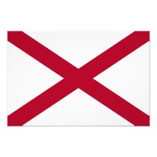 Alabama: St Andrew Crimson Kor Flagga Fototryck
